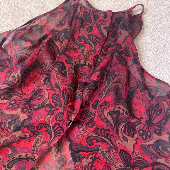Collette Dinnigan Chiffon Print Blouse Size S - Picture 2 of 2